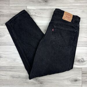 Vintage Levi's 550 Jeans Measure 38x32 Baggy Relaxed Fit Tapered Leg Black Denim